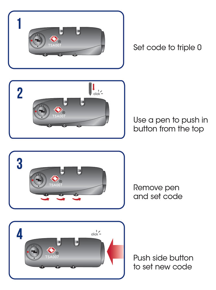 patrulje knap flydende TSA Lock Instructins | American Tourister Australia